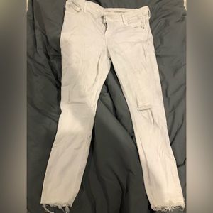 Old Navy Distressed White Jeans. size 12.